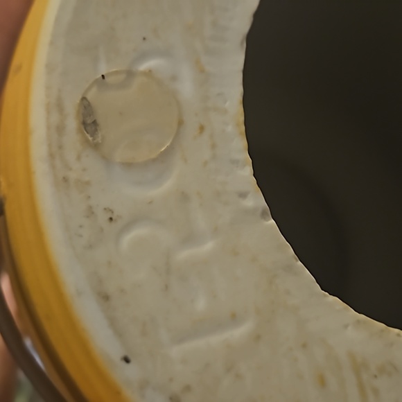 1940s Italy marked " handmade pottery lamp and Free- eyelet handcrafted shade - Picture 6 of 14